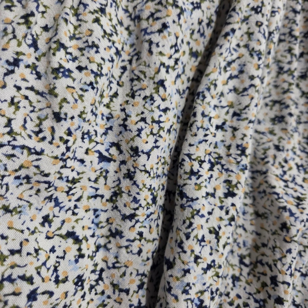 Sonoma Goods For Life Floral Tiered Midi Dress Blue White Linen Blend XXL - Picture 3 of 8